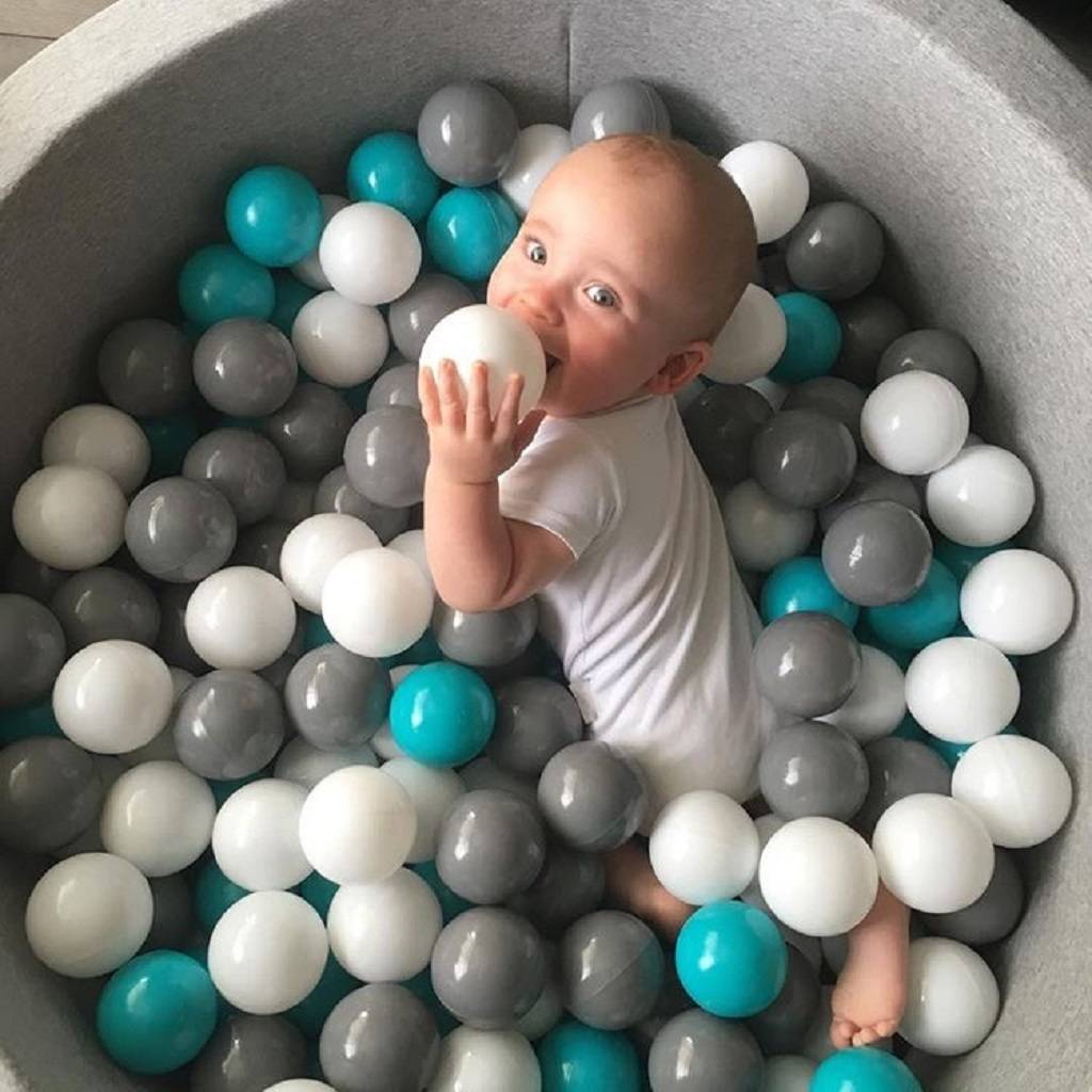 grey soft ball pit