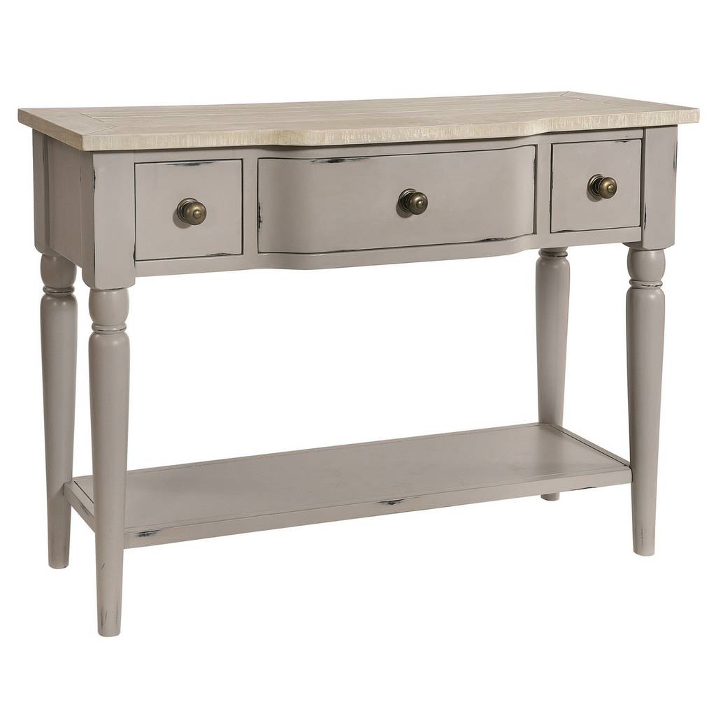 Warwickshire Three Drawer Console Table Grey Or Ivory By The Orchard