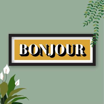 Bonjour Framed Typography Print, 9 of 10
