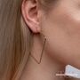 Silver Plated Large Hammered Square Hoop Earrings, thumbnail 6 of 7