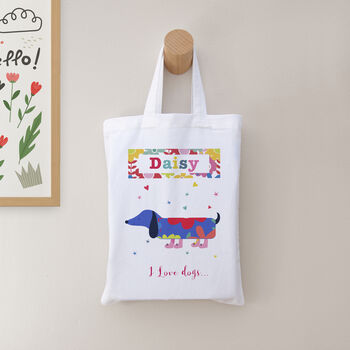 Personalised I Love Dogs Fabric Party Bag, 3 of 6