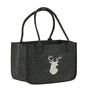 Grey Felt Stag Log Bag, thumbnail 2 of 5