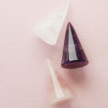Rose Quartz, Crystal Quartz And Ameythst Ring Holders, 8 of 10
