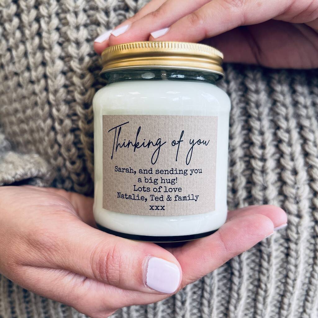 Personalised 'Thinking Of You' Candle By Lollyrocket Candle Co