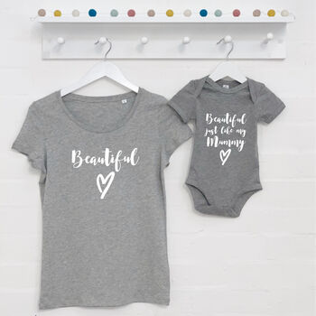'Beautiful' Mother And Daughter Matching T Shirt Set, 7 of 7