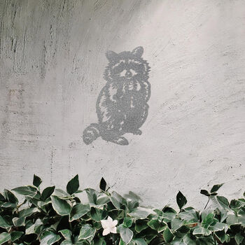 Metal Raccoon Wall Art Outdoor Garden Decor Cute Gift Idea, 10 of 10