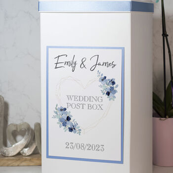 Geometric Floral Heart Wedding Post Box, 2 of 4