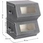 Set Of Two Grey Stackable Storage Boxes Bins, thumbnail 8 of 8