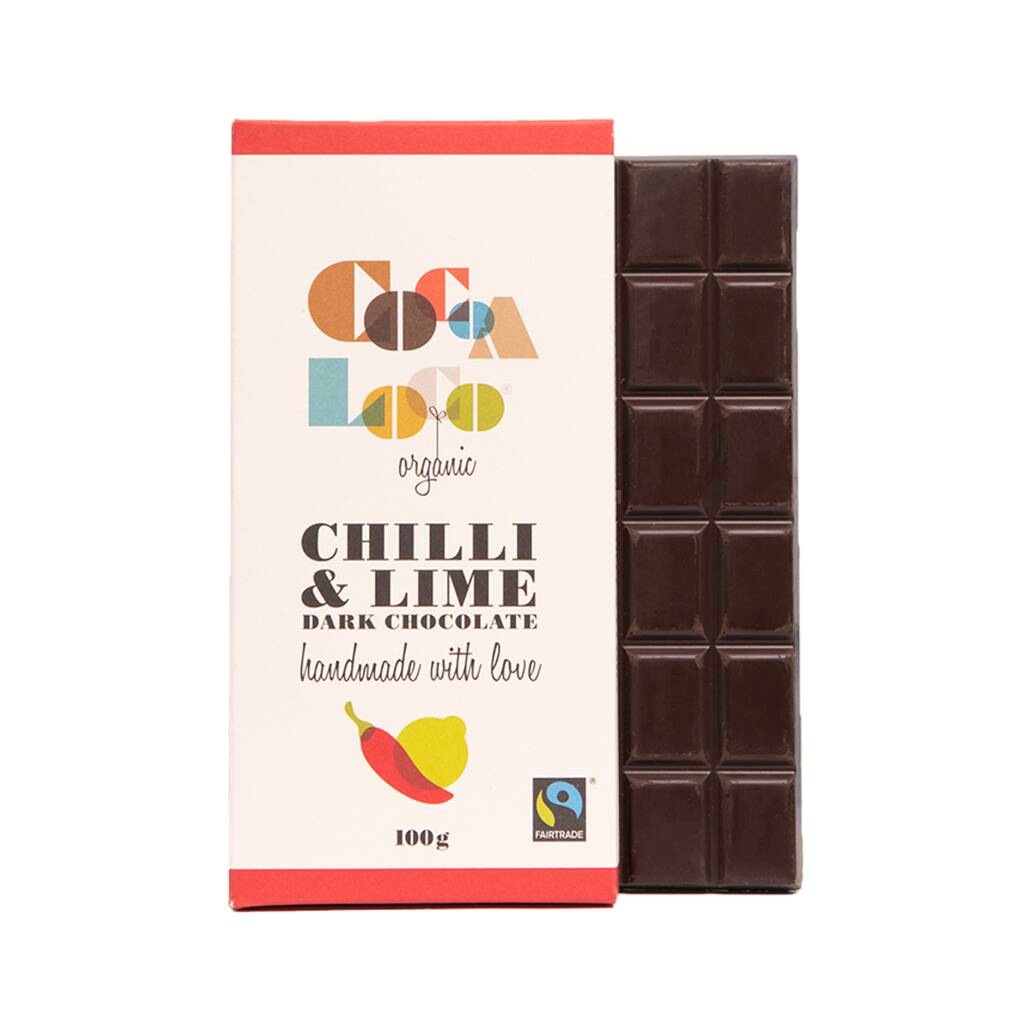 Dark Chocolate, Chilli And Lime Bar, 1 of 3