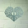 Dog Heart In Oak Tree With Robins Steel Garden Sculpture, thumbnail 2 of 2