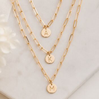Personalised Initial Engraved Pendant Necklace, 3 of 10