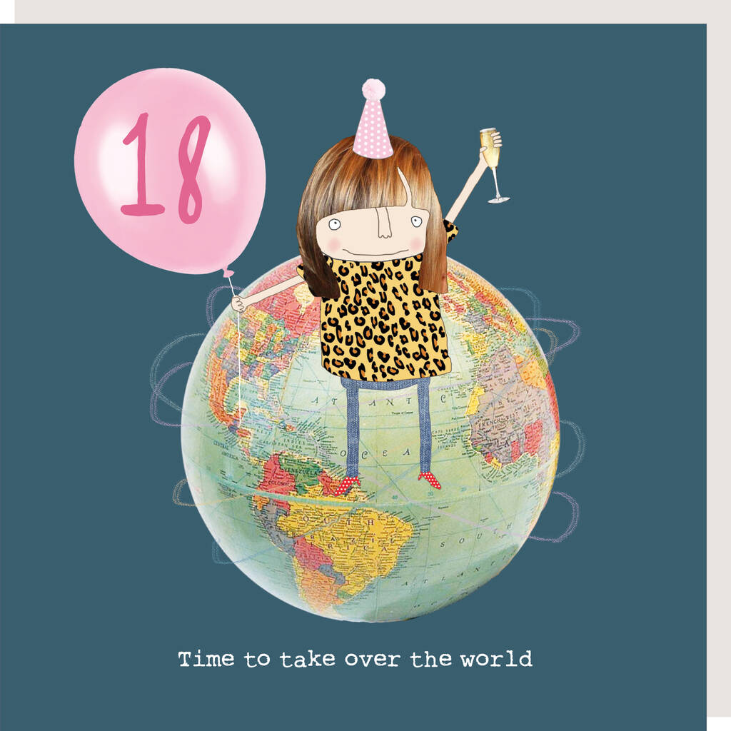 18th Birthday Girl Take Over The World Card