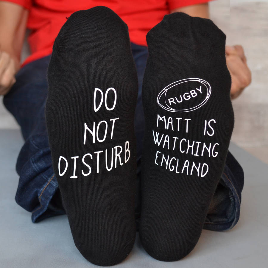 Do Not Disturb Rugby Socks By Solesmith | notonthehighstreet.com