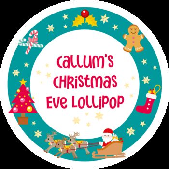 Personalised Colourful Christmas Eve Lollipop, 2 of 3