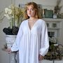Ladies Long Sleeve Embroidered Nightdress With Lace 'Clarissa', thumbnail 4 of 10