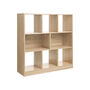 Eight Compartments Oak Wooden Bookcase Bookshelf, thumbnail 5 of 8