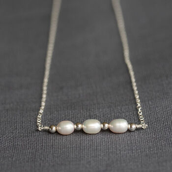 Freshwater Pearl Dashes And Dots Necklace, 4 of 6