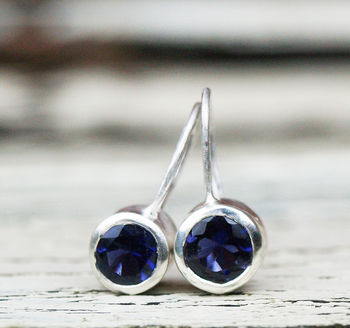 Silver Iolite Drop Earrings, 3 of 4