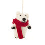 Handmade Felt Pedro Polar Bear Hanging Decoration, thumbnail 1 of 4