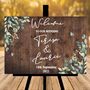 Personalised Welcome Wedding Sign With Printed Greenery, thumbnail 1 of 2