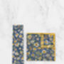 Wedding 100% Cotton Floral Print Tie In Blue And Yellow, thumbnail 8 of 9