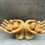 Hand Carved Wooden Hands Bowl Jewellery Stand Fruit Bowl, thumbnail 6 of 8