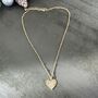 Gold Tone Embossed Heart Necklace, thumbnail 2 of 3