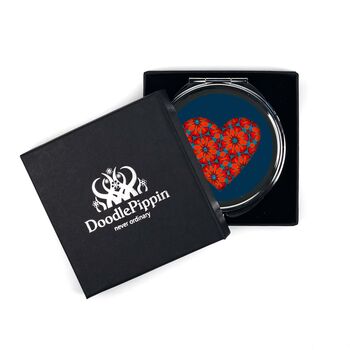 Flower Heart Compact Mirror Valentine Gift, 2 of 10