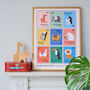 Animal Postage Stamps Children's Fine Art Print, thumbnail 1 of 4