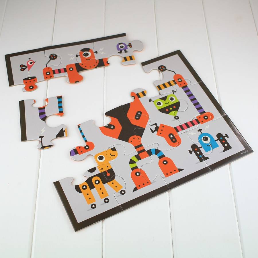 robots 12 piece jigsaw puzzle by nest