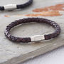 Men's Plaited Leather Bracelet, thumbnail 3 of 8