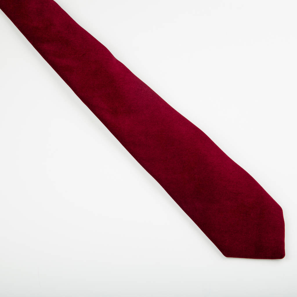 mens luxury burdundy velvet tie by dancys | notonthehighstreet.com