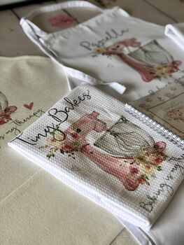 Personalised Baking Apron Gift, Custom Watercolor Apron, Tea Towel Or Recipe Book, 6 of 10