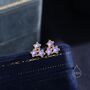 Three Moonstone Star Stud Earrings Sterling Silver, thumbnail 3 of 11