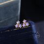 Three Moonstone Star Stud Earrings Sterling Silver, thumbnail 3 of 10