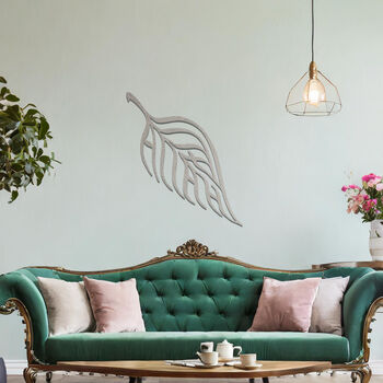 Minimalist Metal Botanical Leaf Wall Decor Gift For Home, 6 of 11