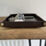 Personalised Dark Brown Square Leather Accessories Tray, thumbnail 8 of 12