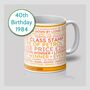 Personalised 40th Birthday Mug Gift 1984, thumbnail 11 of 11