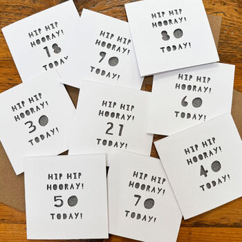 Milestone 50th Birthday Card 50 Years Old 'Hip Hip Hooray! You're 50 Today!' Paper Cut, 2 of 3