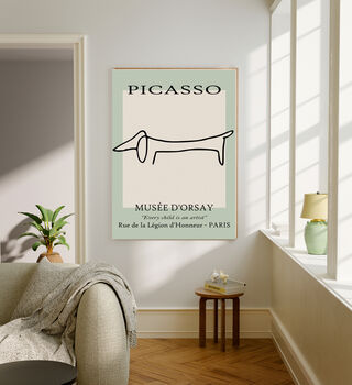 Picasso Line Drawing Dog Art Print, 2 of 3