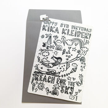 Personalised Colour It In Jigsaw Birthday Card, 3 of 6