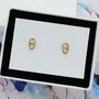 Gold Plated Sterling Silver Nautical Stud Earrings, thumbnail 1 of 2