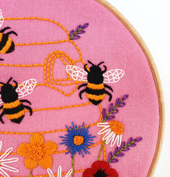 Honey Bees And Wildflower Embroidery Kit, 4 of 9