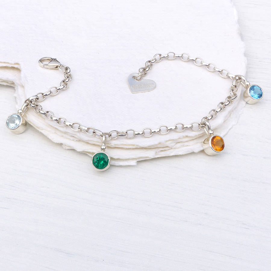 birthstone charm bracelet by lilia nash jewellery