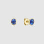 Sapphire And Gold Vermeil Gemstone Stud Earrings, thumbnail 2 of 5