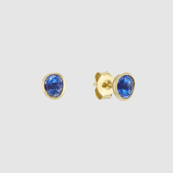 Sapphire And Gold Vermeil Gemstone Stud Earrings, 2 of 5
