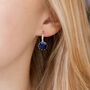 Navy Blue Crystal Huggie Statement Earrings, thumbnail 1 of 3