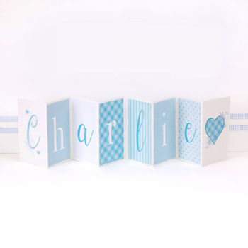 Personalised Boy's Name Banner Card, 2 of 7