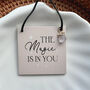 The Magic Is In You Mini Hanging Sign With Rose Quartz, thumbnail 2 of 4