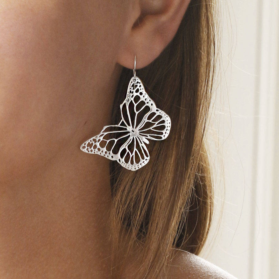sterling silver monarch butterfly earrings by martha jackson sterling